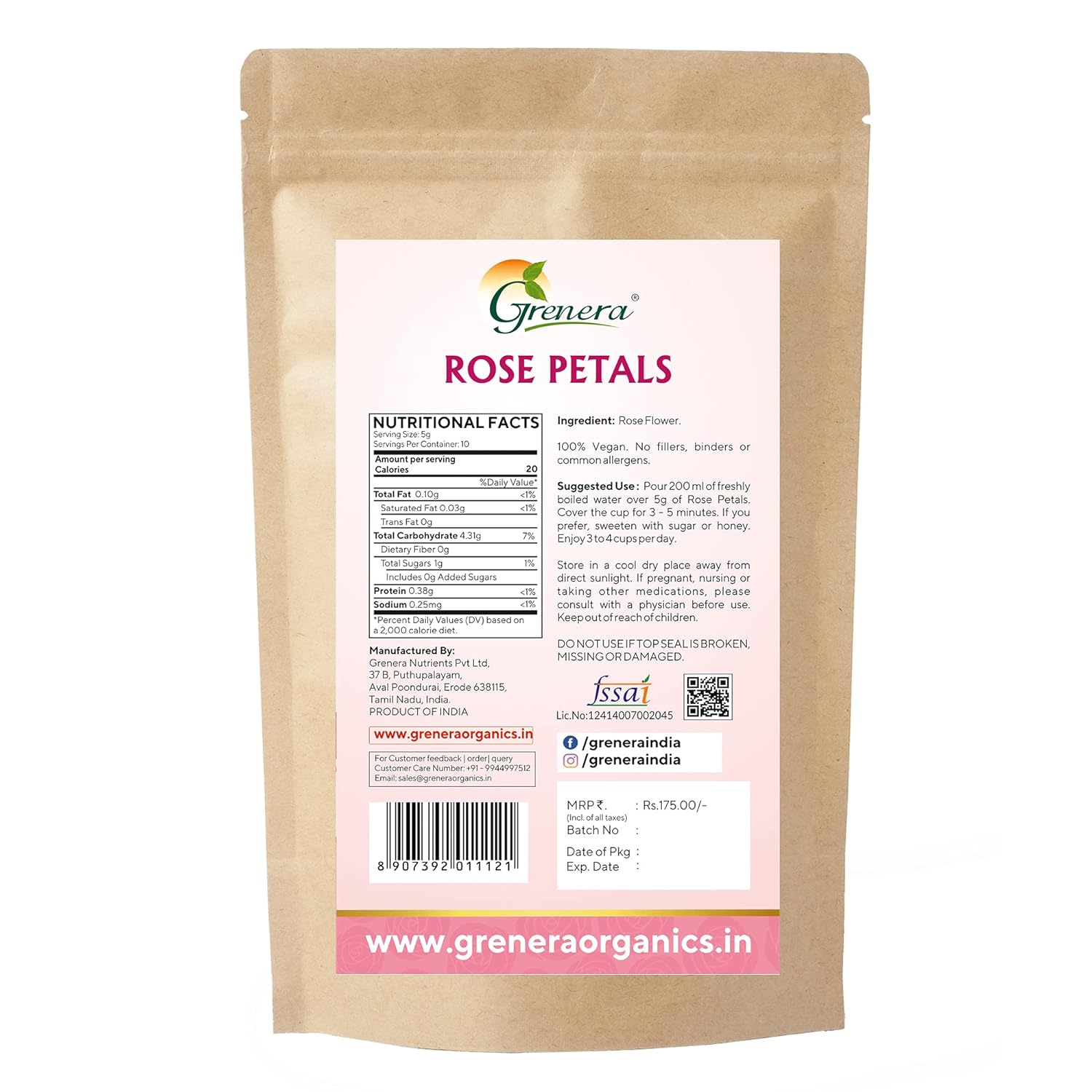 Grenera Rose Petals - 50 gms