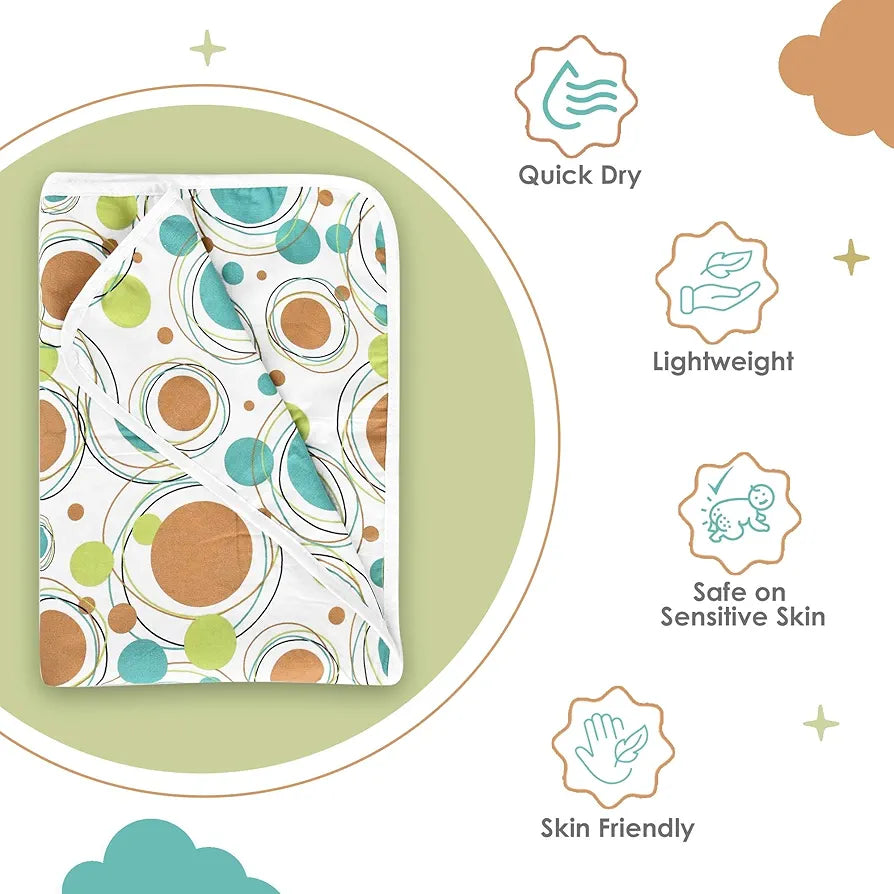 Divine Casa 120 GSM Polka Dots White Blanket for New Born Baby|Baby Dohar 0-4 Years Cotton Colour White and Orange