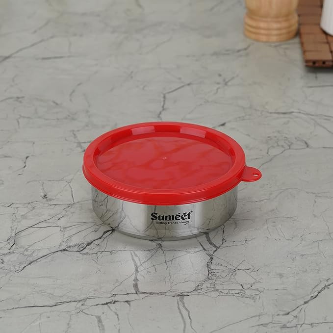 Sumeet Stainless Steel Airtight & Leak Proof Food Storage Container 400 ml 12Cm