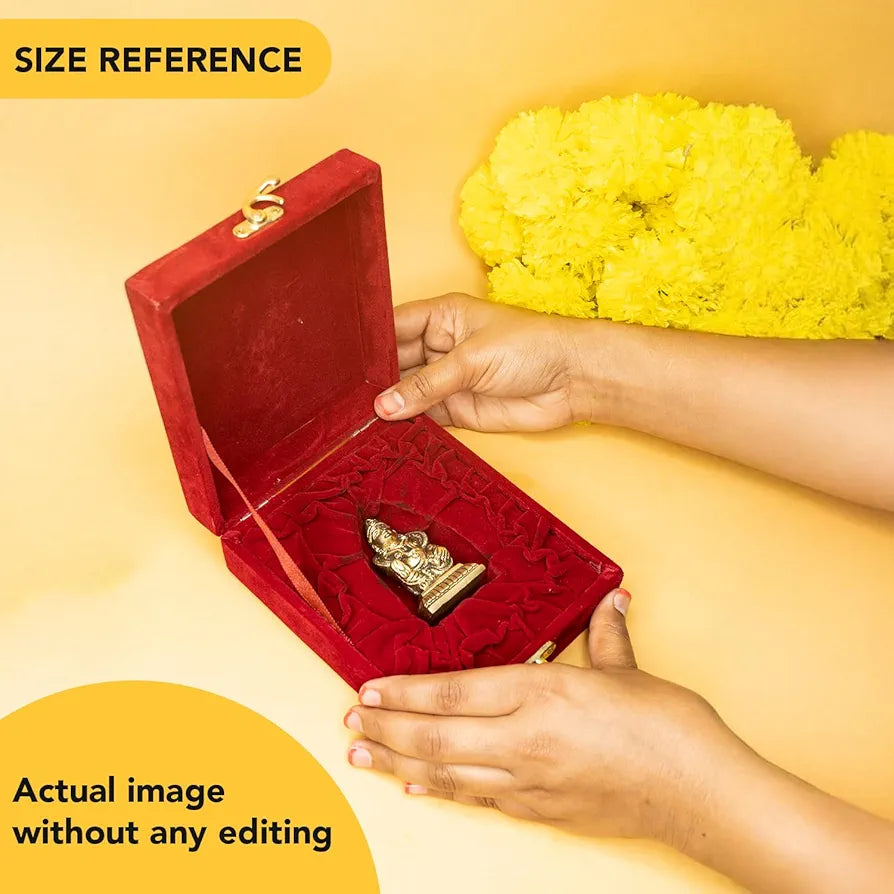 Ekhasa Pure Brass Kuber Murti in Luxury Red Velvet Gift Box God Idols
