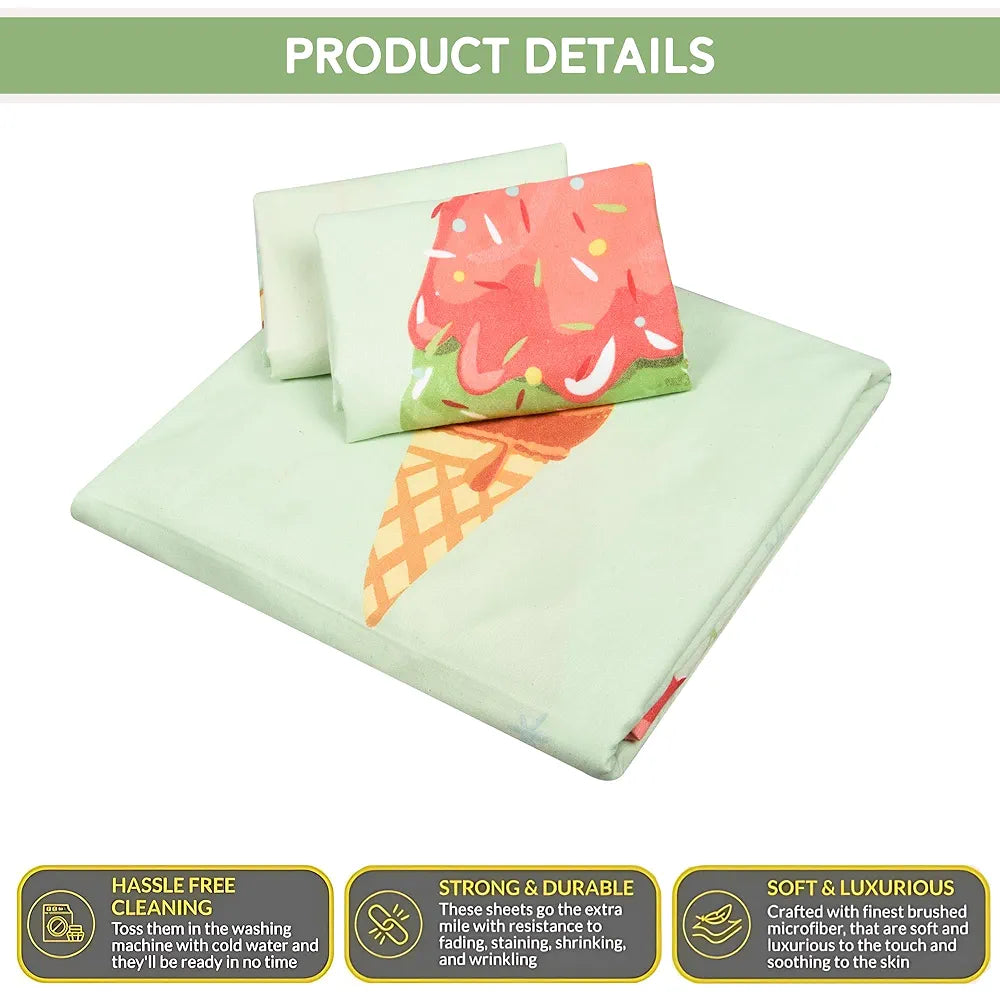 Kuber Industries Premium Cotton Bedsheets For Double Bed With 2 Pillow Covers Green