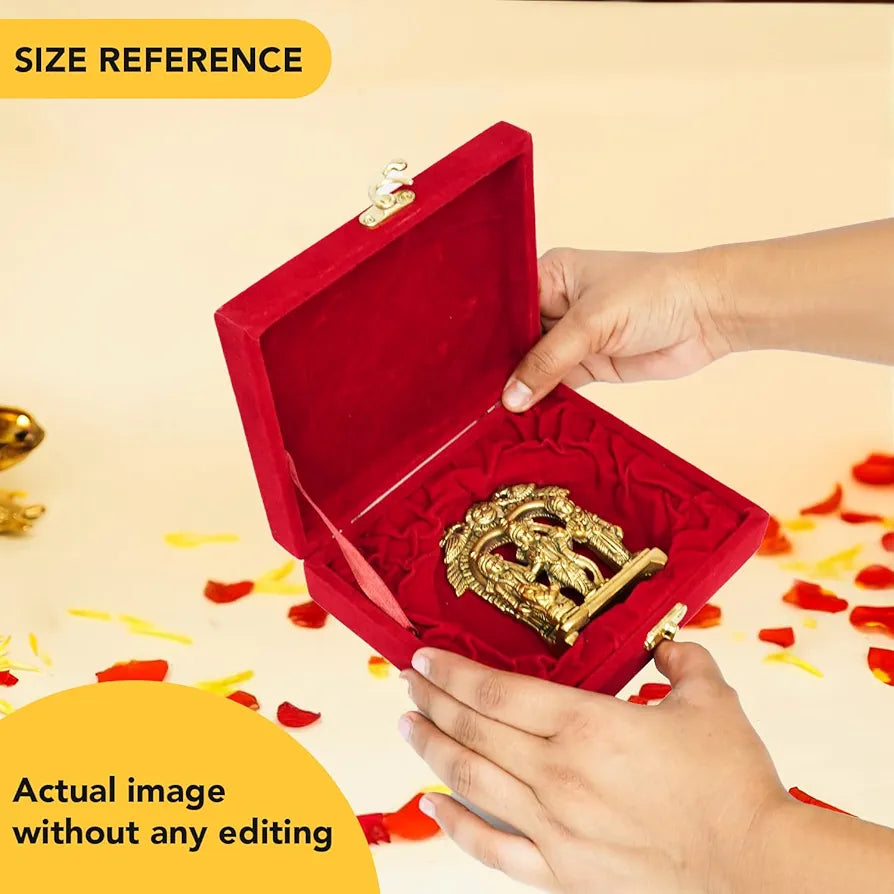 Ekhasa Pure Brass Ram Darbar Murti in Luxury Red Velvet Gift Box God Idols