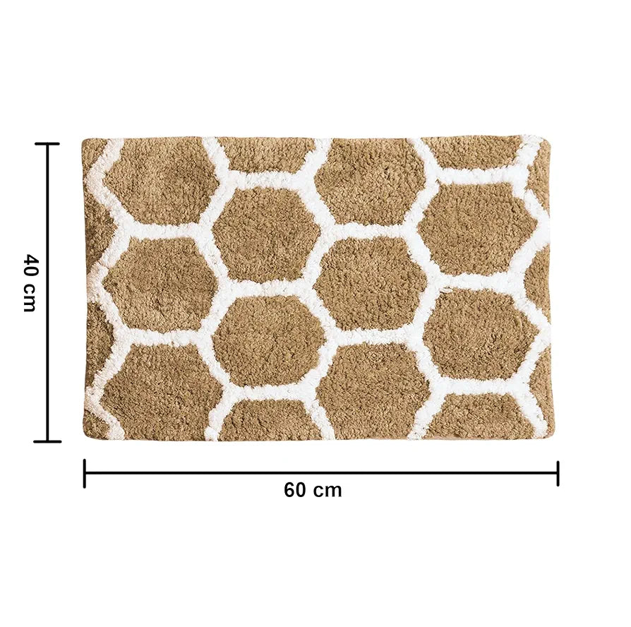 Aerohaven Abstract Modern Anti Slip Bathmat Coffee Colour Microfiber