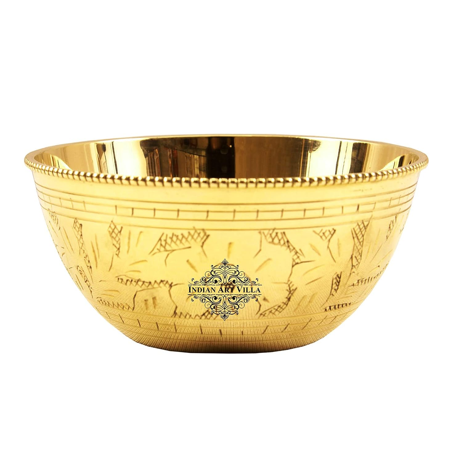 Indian Art Villa Brass Curved Designer Bowl volume | 250 ml