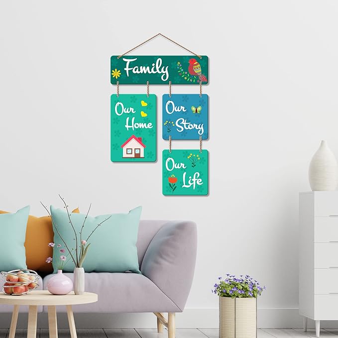 Artvibes Family Quote Decorative Wall Art Mdf Wooden Hanger Home Decor | Quotes Items | Modern Artworks