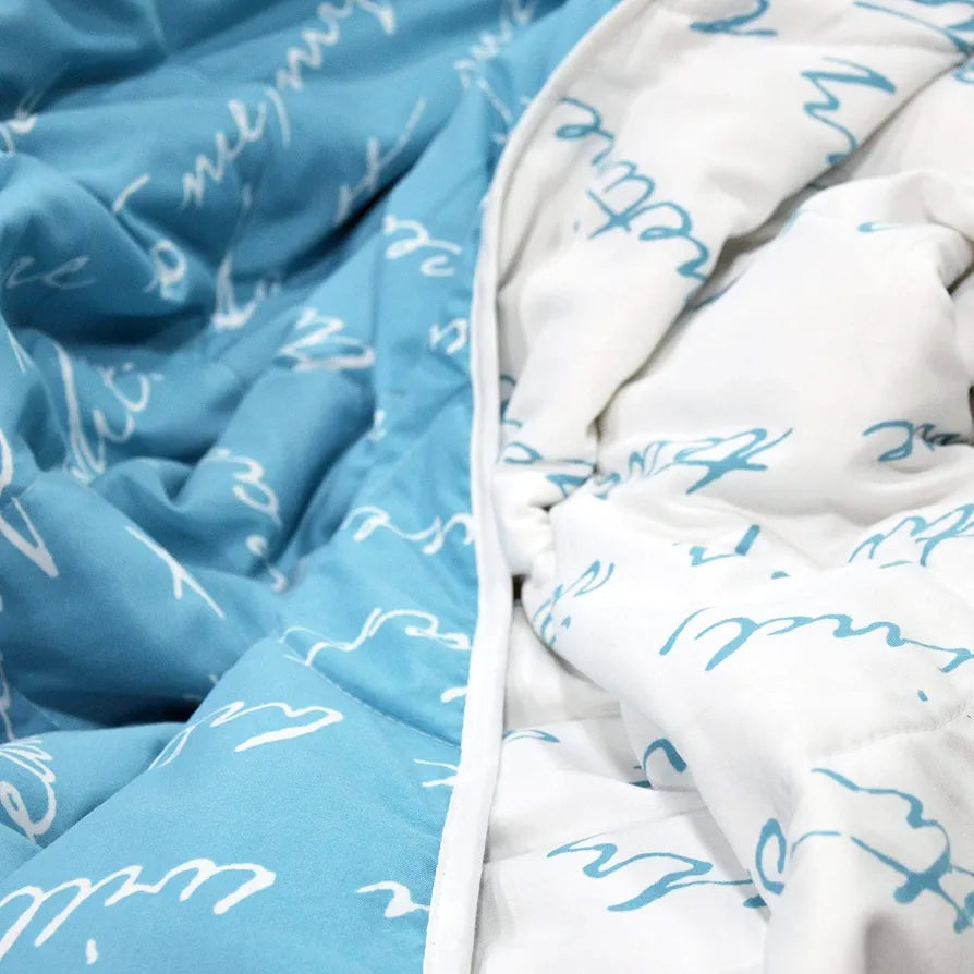 Divine Casa Luxor Abstract Microfibre Single Comforter Colour Blue