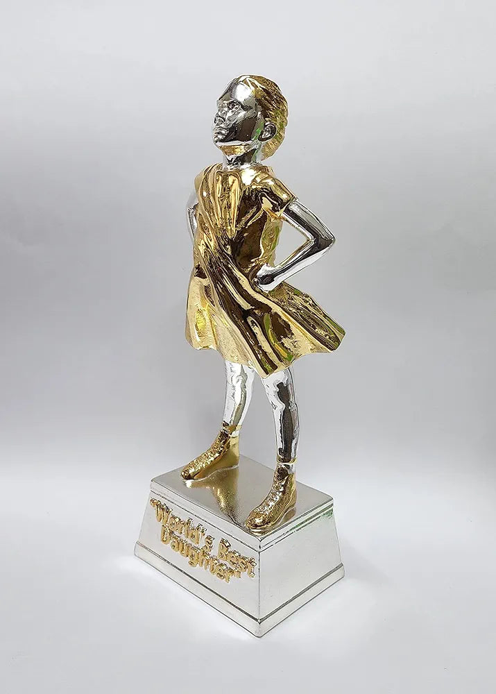 Gold Art India World's Best Daughter Figurine Silver & Gold Plated