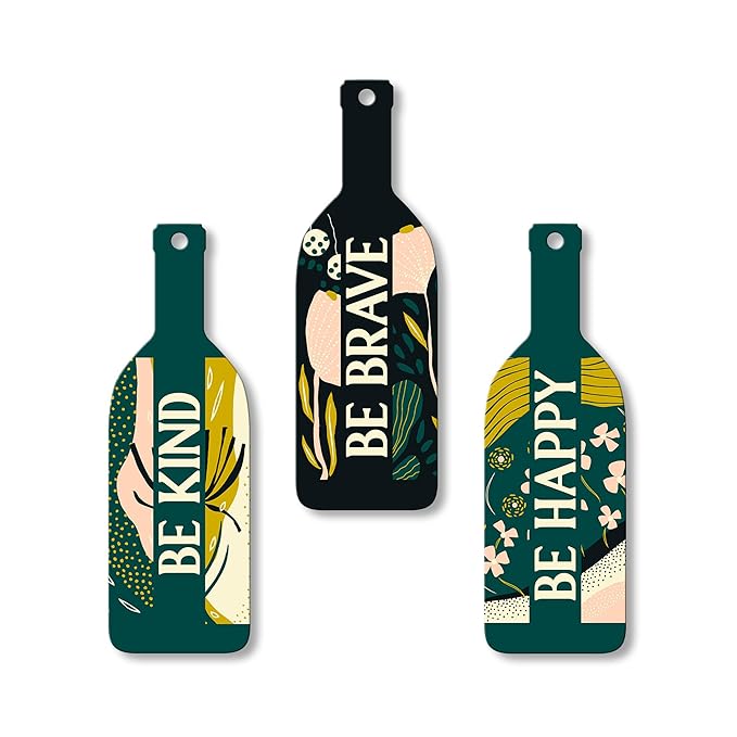 Artvibes Be Kind Be Brave Wooden Wall Hanging for Home Decor | Decorative Mdf Wall Hanger Artwork | Set of 3