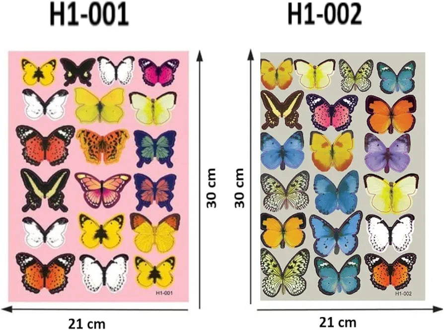 Jaamso Royals Multicolour 3d Butterflies Stickers for Wall 30CM X 21CM Set of 2