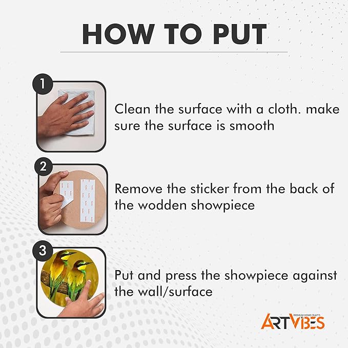 Artvibes Designer Mdf Wooden Wall Hanging Decoration Item for Home | Wall Decorative Items | Pack of 11 Pieces