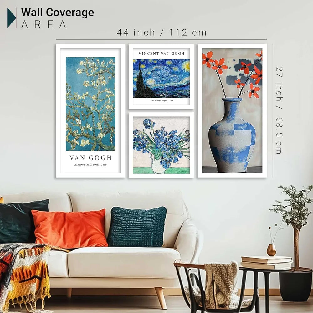Kotart Decorative Modern Big Size Wall Art Home Dacor Abstract Painting poster With Frame Set of 4 Art1