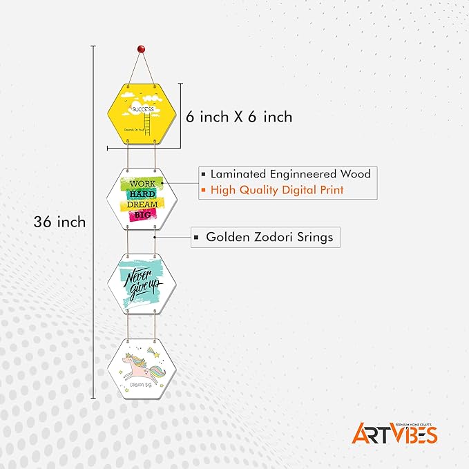 Artvibes Positive Quotes Wooden Wall Hanger for Home | Art Items