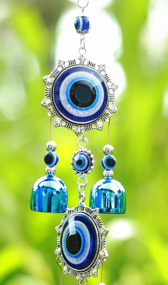 Paradigm Pictures 5 Bell Evil Eye Metal Wind Chimes for Home