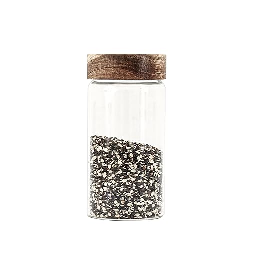 Femora Kitchen Storage Jars Borosilicate Glass With Wooden Lid Air Tight Jar | 550 Ml | Pack of 4 | Transparent