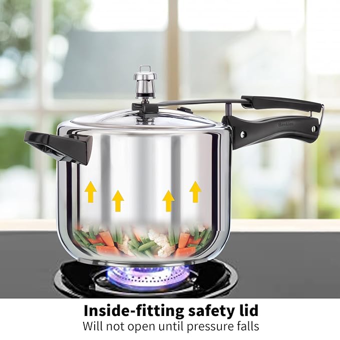 Hawkins 5 Litre Pressure Cooker Stainless Steel Inner Lid Cooker Induction Cooker Silver
