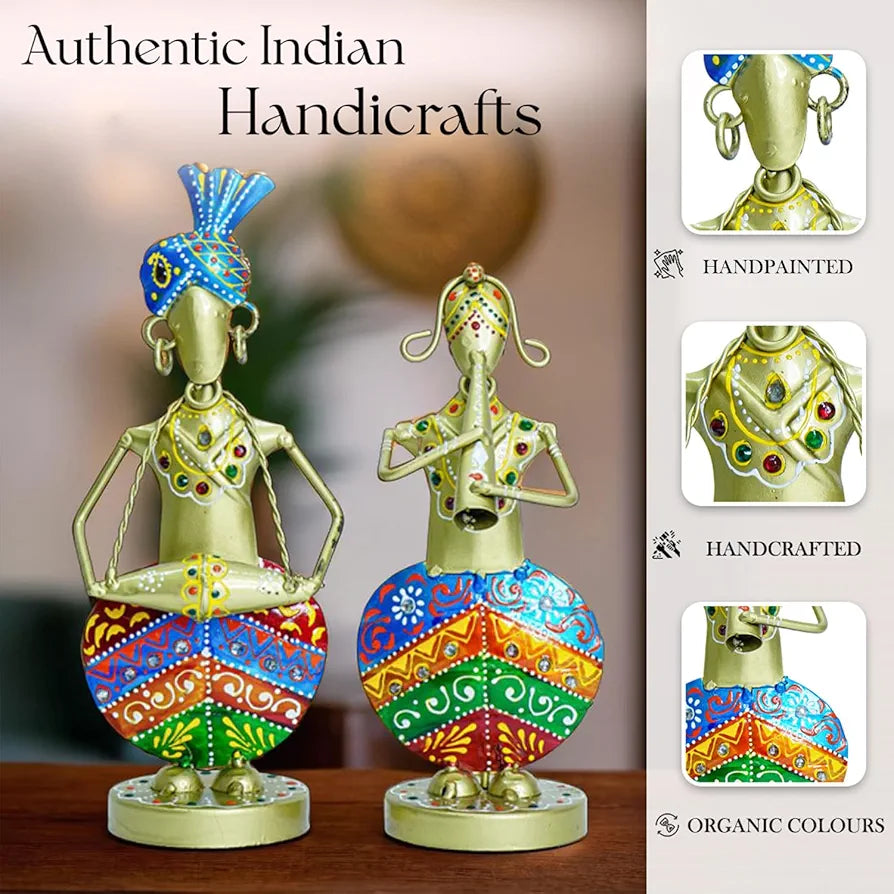 Ekhasa Nostrae Metal Show Pieces Gold Rajasthani Musicians