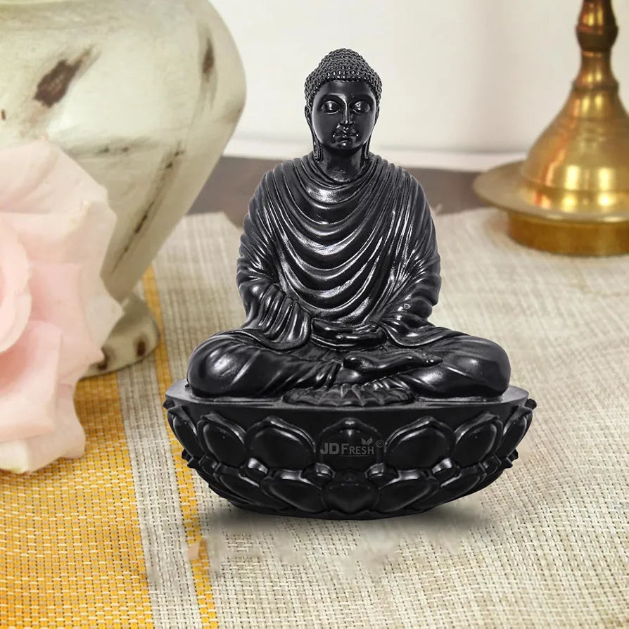 Jd Fresh 6 Inch Gautam Buddha Statue - Black