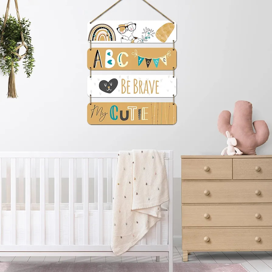 Artelly Positive Quotes Wall Art Wooden Hanging for Home Decor Kids Room