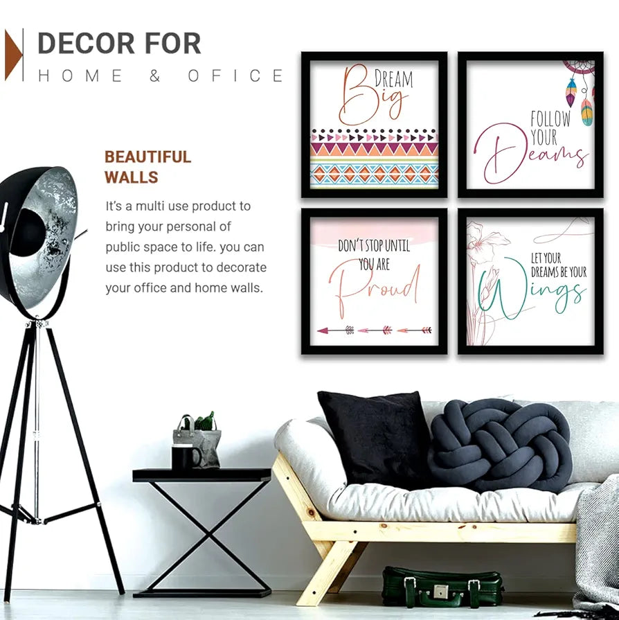 Kotart Dream Big Photo Frames for Wall Decoration Set of 4