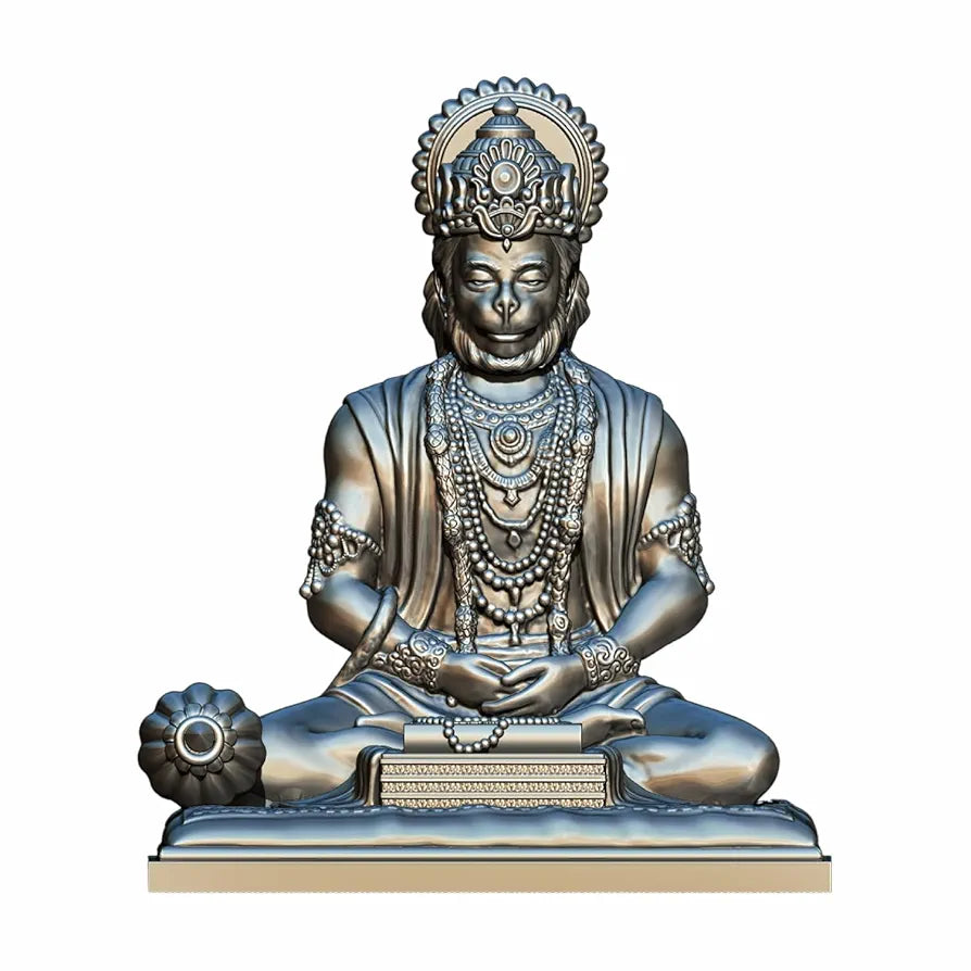 Jd Fresh 4.5 Inch Bajrangbali Statue with Gada - silver