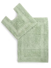 Sashaa World Solid Anti-skid Cotton Bathmat And Contour Set For Bathroom Colour Mint (Pack Of 2)