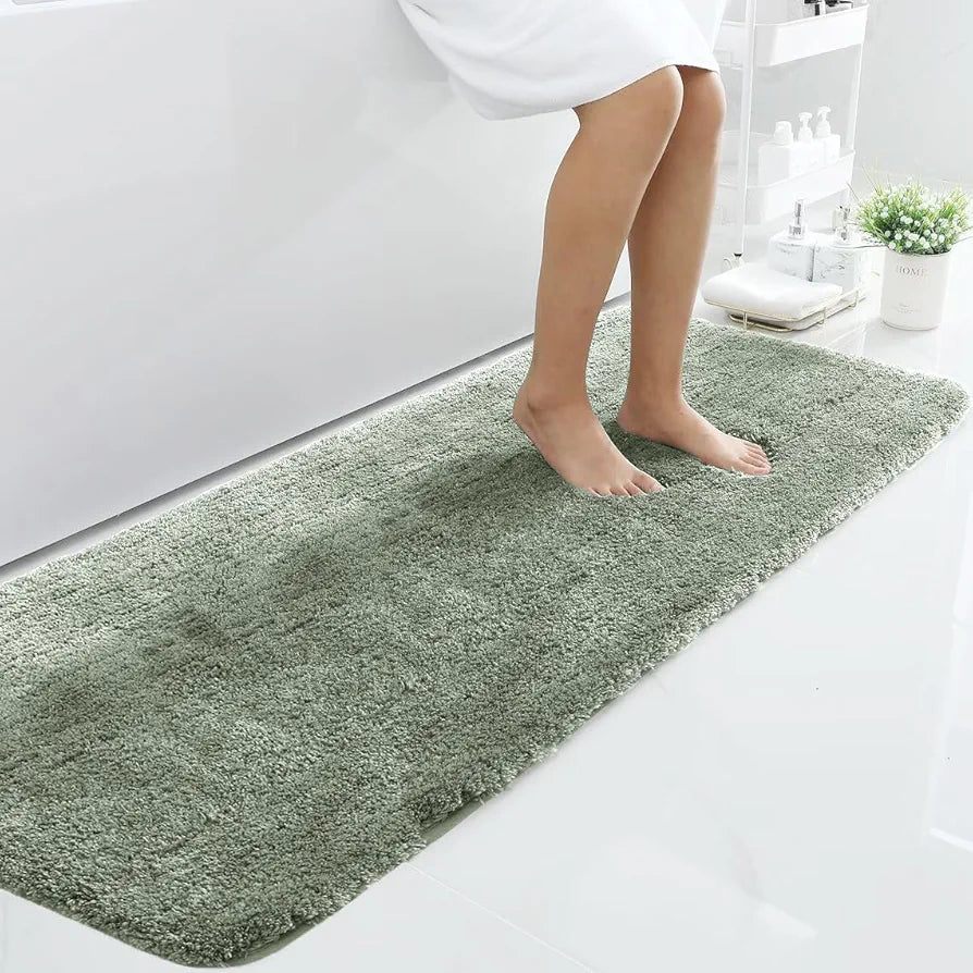 Microfiber Runner Super Soft Non Slip Vegas Rugs 2X5 Ft Colour Pastel Green