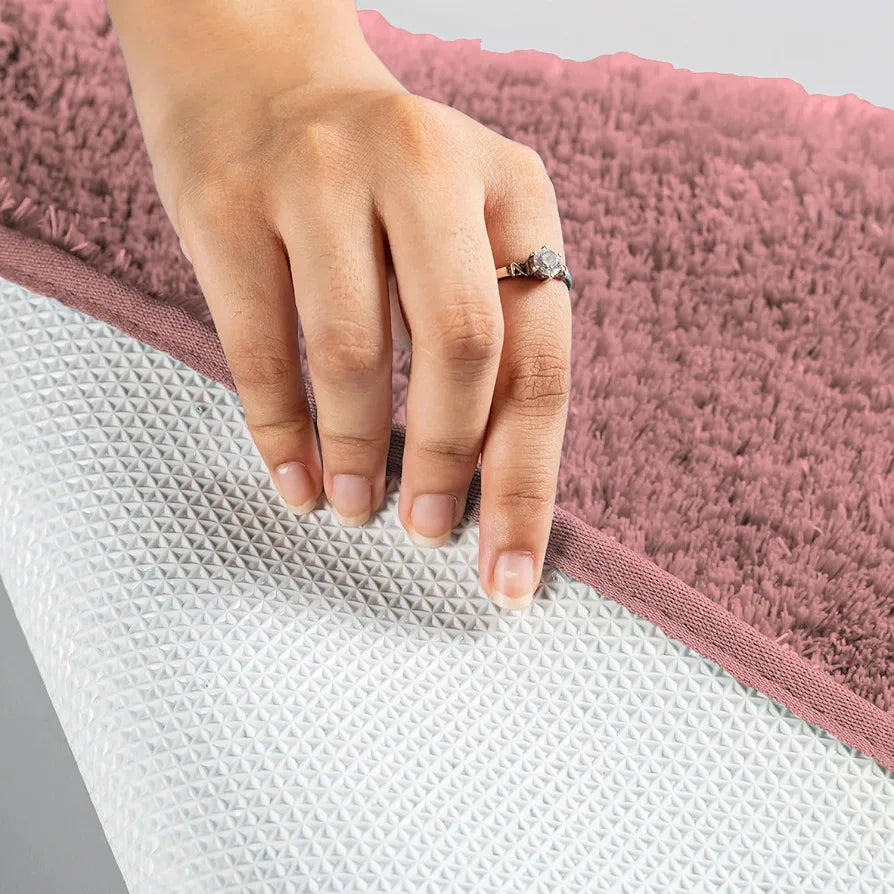 Luxe Home International Bath Mat Super Soft Ultra Absorbent Rectangular Mat Colour Pink (Pack of 2)