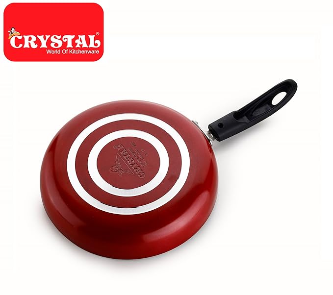 Crystal Platinum Series Non-Stick Fry Pan with Steel Lid - 598 gms