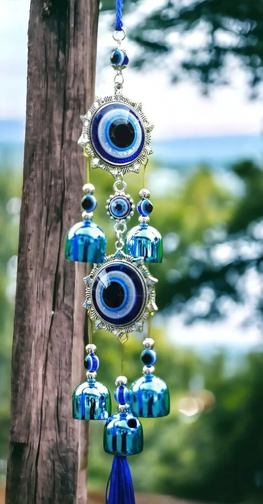 Paradigm Pictures 5 Bell Evil Eye Metal Wind Chimes for Home
