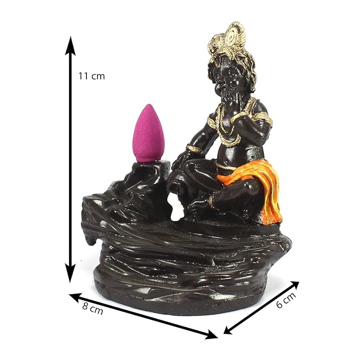 Ecraftindia Krishna Smoke Scented Backflow Cone Incenses | Orange