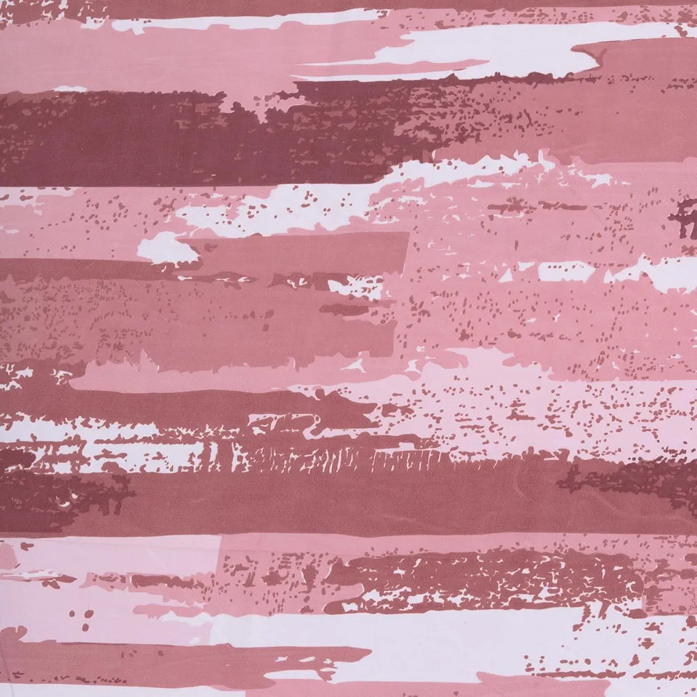 Cloth Fusion 186tc Glace Cotton Elastic Fitted Bedsheet for Double Bed King Size with 2 Pillow Covers Rosewater Stripes