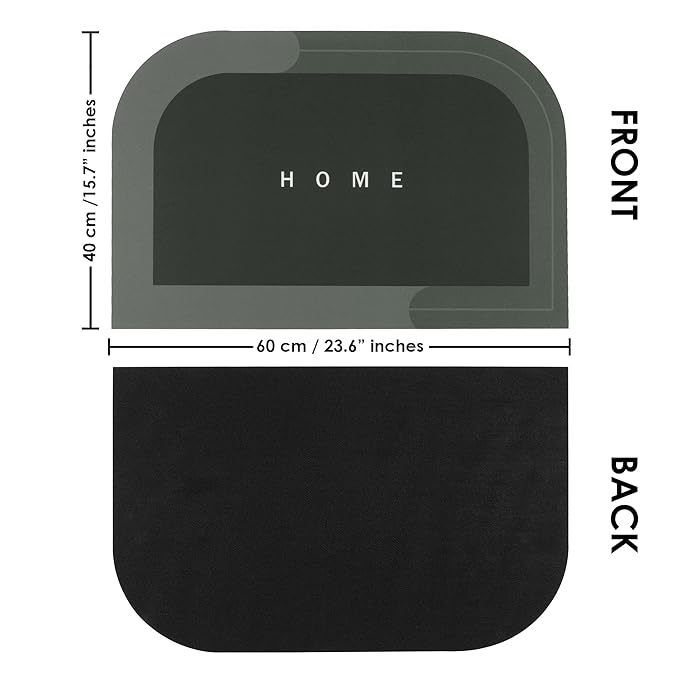 Story@Home Silicone Mat Water Absorbent Mats Non Slip Rectangular Shape Mat For Bathroom Charcoal Chic Colour