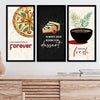 Kotart Kitchen Quotes Posters with Frame Forever Set of 3