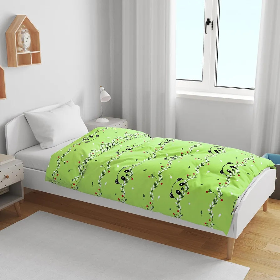 Divine Casa Pure Cotton Printed Single Dohar for Newborn Baby 120 GSM Soft & Lightweight Throw Blanket Colour Ice Green