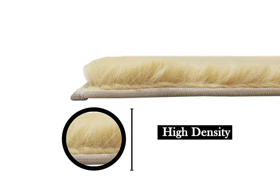 Luxe Home International Ruffle Bath Mat Rabbit Fur 1000 GSM Bathroom Door Rectangular Foot Mats 45X75 CmColour Gold