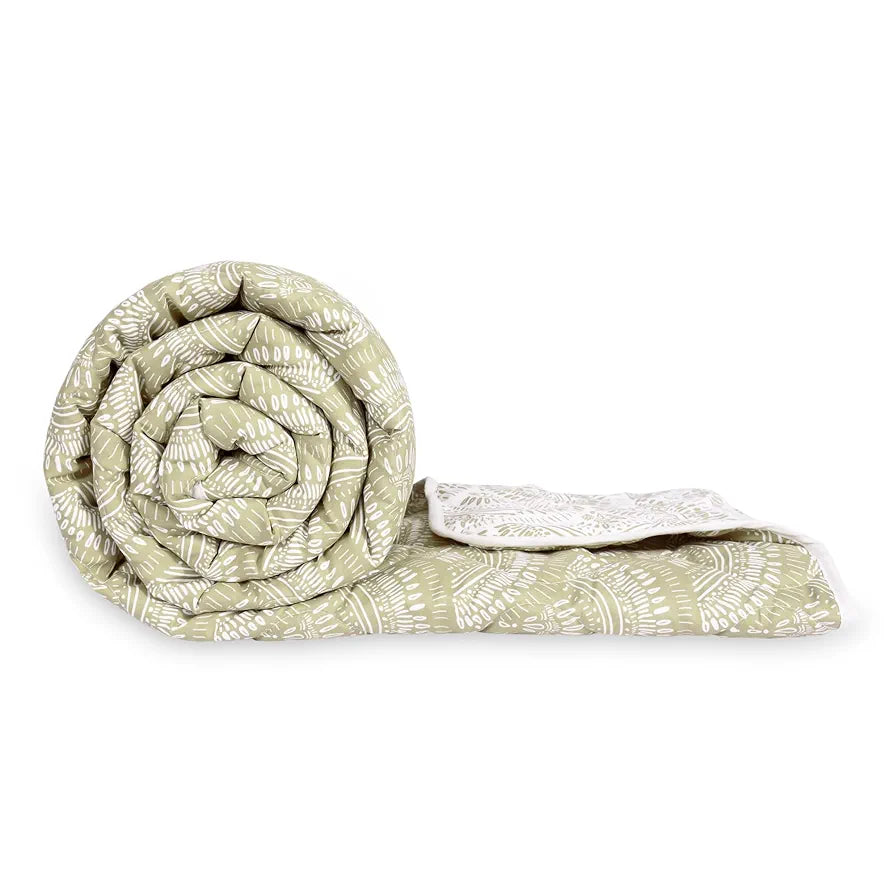 Divine Casa 120 GSM Microfiber Single Bed Comforter Soft & Lightweight Reversible AC Blanket Colour Wheat