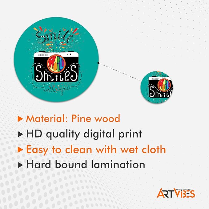 Artvibes Designer Mdf Wooden Wall Hanging for Home Decoration | Pack of 11 Pieces