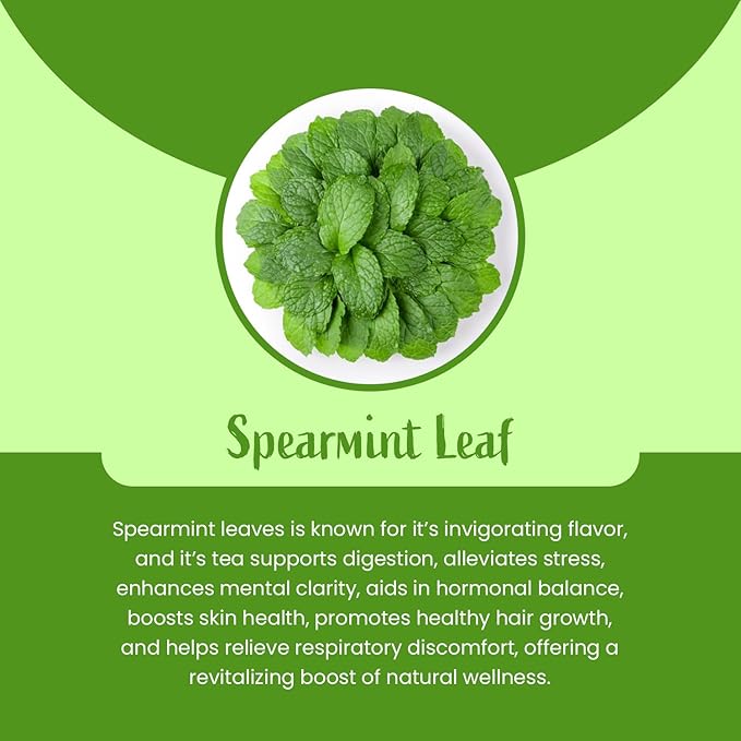Organic Habits Spearmint Leaves Tea 100 Gms | 100% Natural Dried Spearmint Loose Leaves Tea | Spearmint Herbal Tea