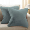 Luxe Home Cushion Cover One Side Rabbit Fur Plain Design Covers Set of 2 Colour Seige