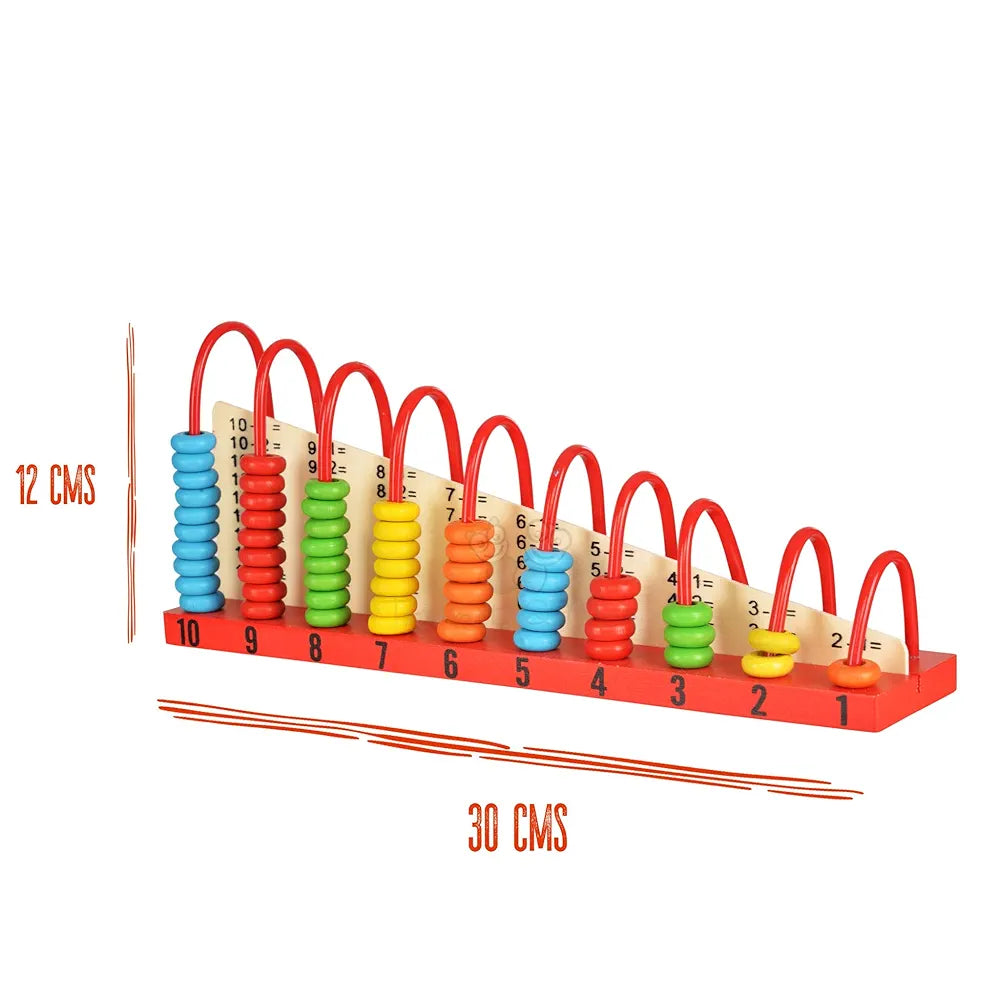 Trinkets & More® - Wooden Calculation Shelf | Abacus Counting Addition Subtraction | Maths Learning Early Educational Kit Toy for Kids 3+ Years 