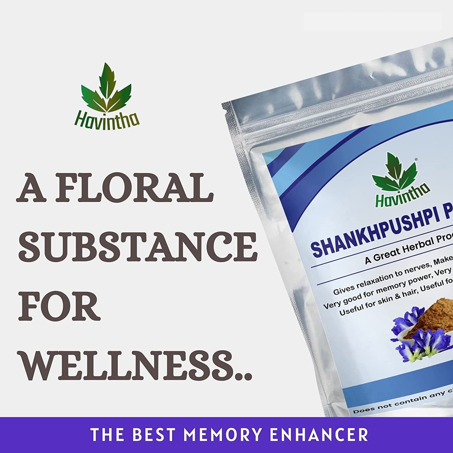 Havintha Natural Shankhpushpi Powder - Ayurvedic Herb for Improve Memory -  227 gms