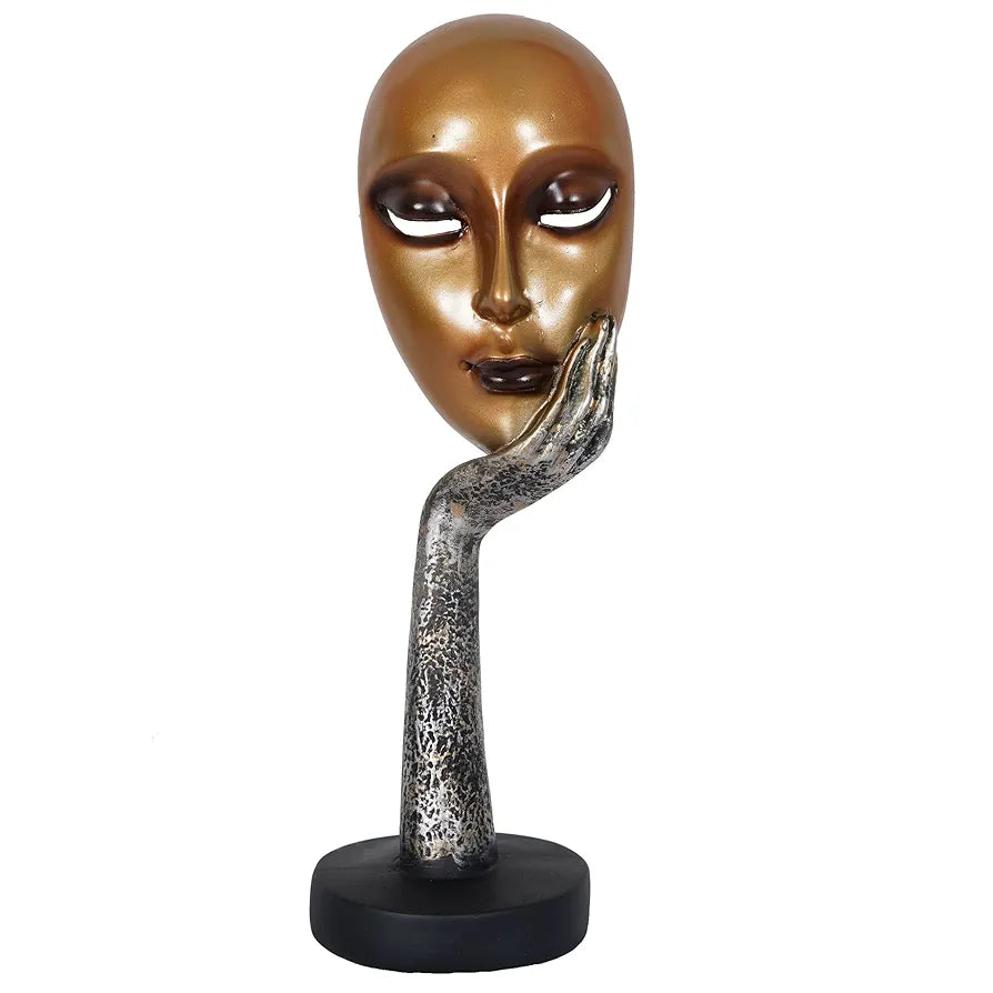 Zart Presents New Lady Face Golden Showpiece