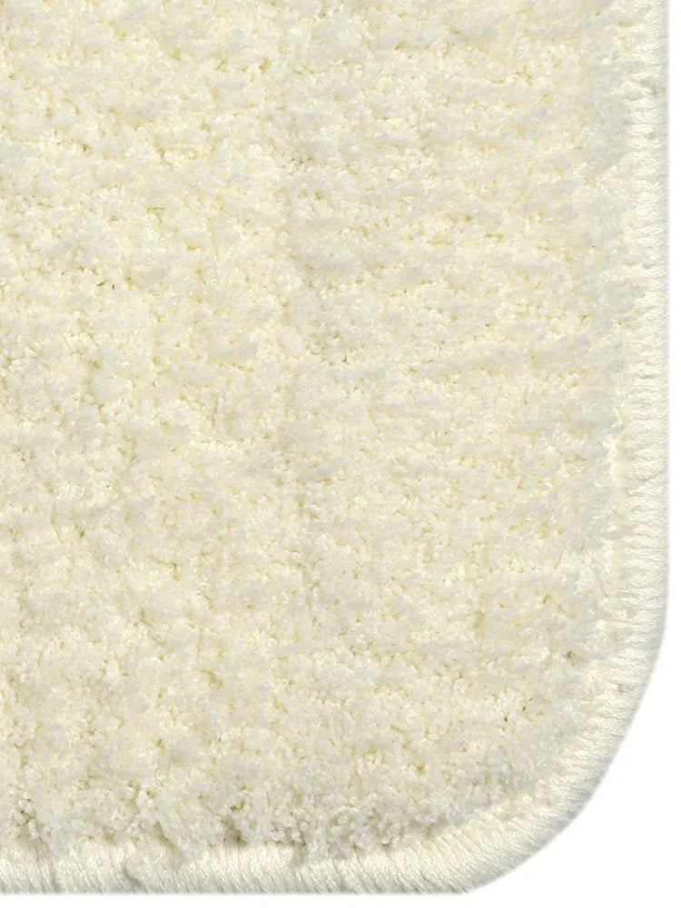 Saral Home Neo Shaggy Yarn Anti-Skid Bath Mats Colour Ivory