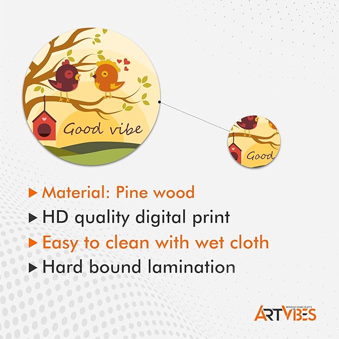 Artvibes Nature Designer Mdf Wooden Wall Hanging | Set of 11