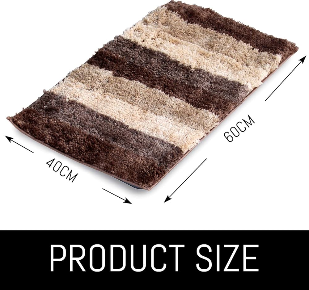 Luxe Home Bath Mat Super Soft Microfiber Non Slip Jericho Bathroom mats 40x60 cm Colour Amber