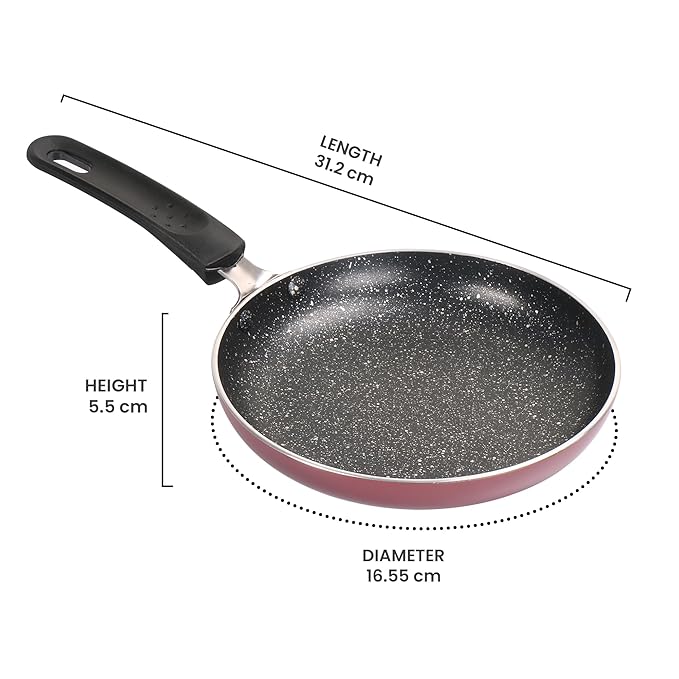 Milton Pro Cook Non Induction Granito Fry Pan, 16 Cm Frying Pan - 270 gms