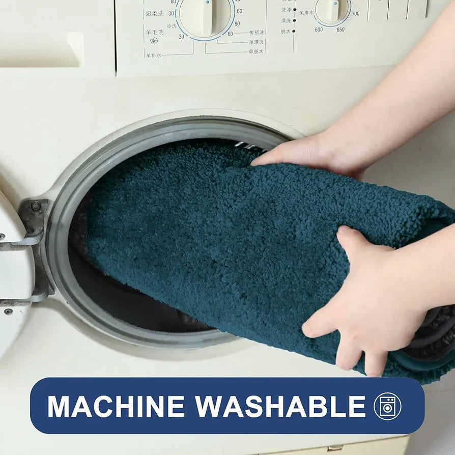 Luxe Home International Microfiber Anti-Skid Water Absorbent/Soaking Washable Rectangular Mat Colour Teal