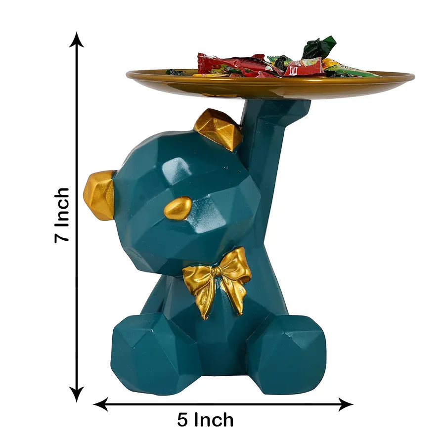 Zart Cool Dog Showpiece Platter Dog Showpiece for Home Decor Showpiece Green Dog Sitt