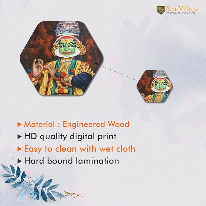 Artvibes Designer Wooden Wall Hanging Decoration for Home | Pack of 13 Pieces