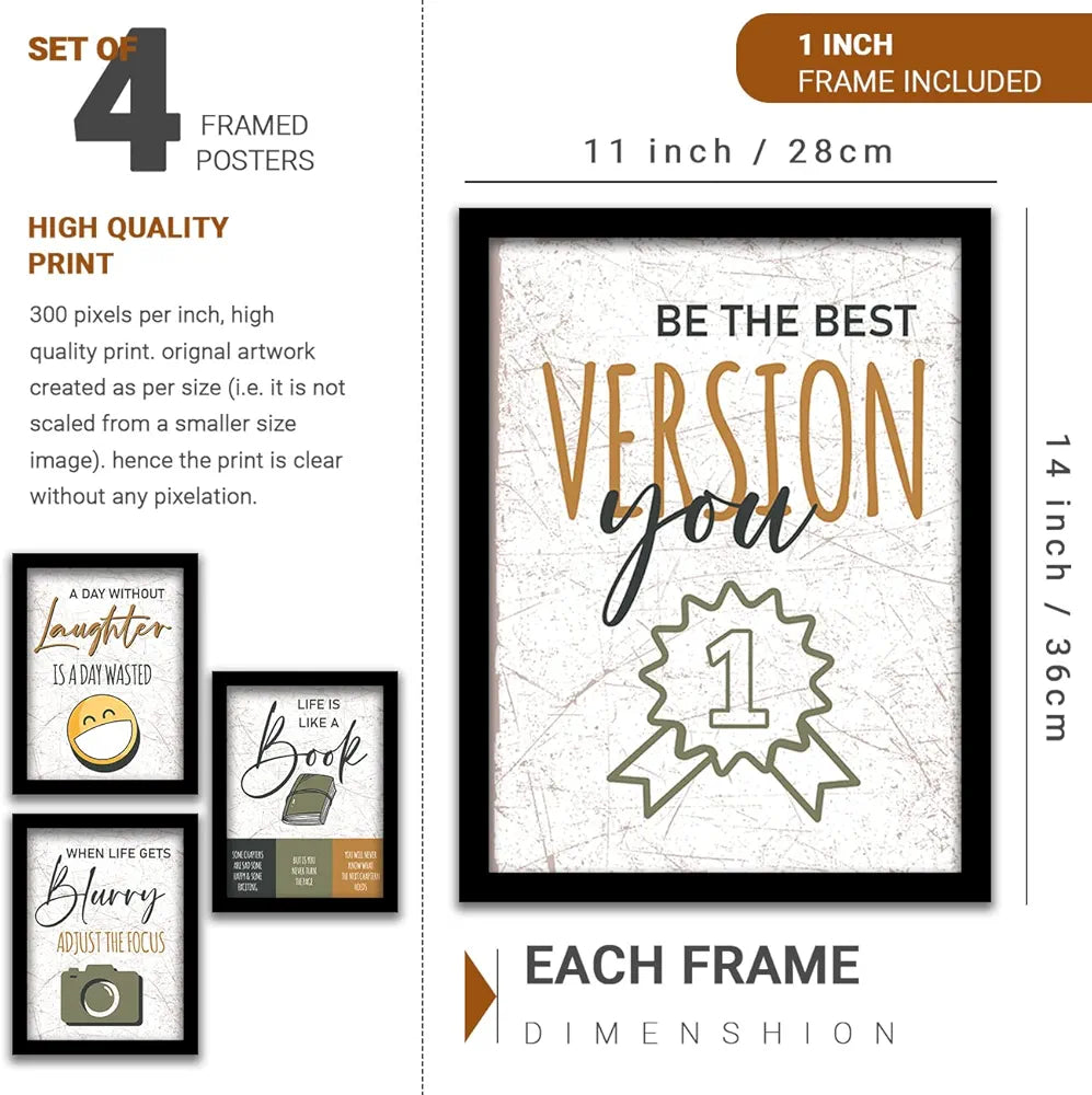 Kotart Life Is Like a Book Motivational Quotes Framed Poster